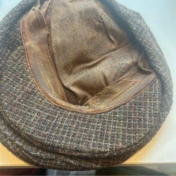 Vintage RARE Pure Wool houndstooth paige boy hat brown USA retro y2k - Picture 3 of 8